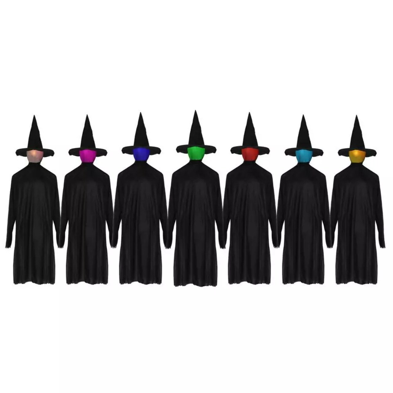 5FT Halloween Witches Outdoor Decorations with LED Lighted Glowing Head Creepy